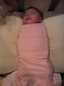 swaddled baby